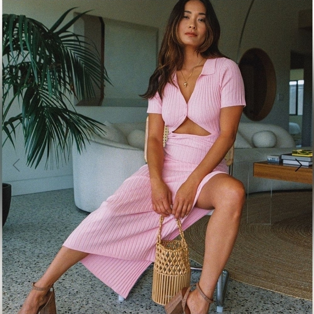NWT L* Space Lena Cutout Midi Dress- Macaroon